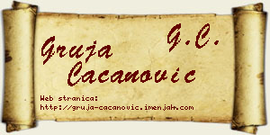 Gruja Cacanović vizit kartica